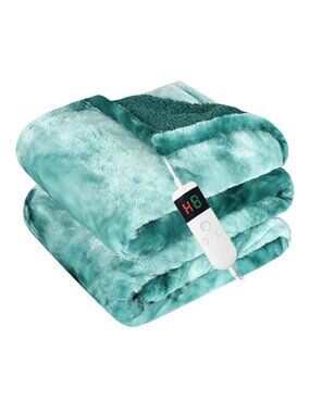 Electric Heated Blanket With Digital Controller Soft Plush Sherpa Throw Energy-S